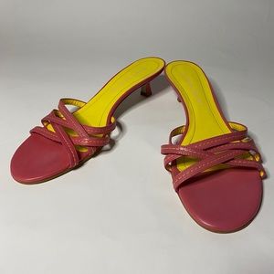 Pink strappy vintage 90s y2k kitten heels